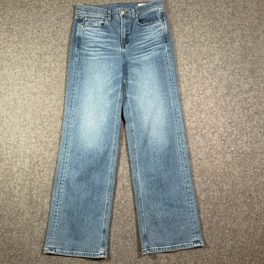 AYR The Secret Sauce High Rise Wide Leg Jeans Medium Wash Blue Size 30 Made LA